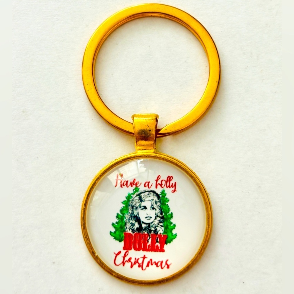 Dolly Parton Xmas Keychain, Handmade, NWT
